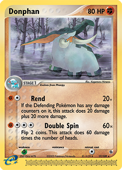 Donphan z edície Ruby & Sapphire, karta č.17