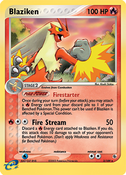 Blaziken z edície Ruby & Sapphire, karta č.3