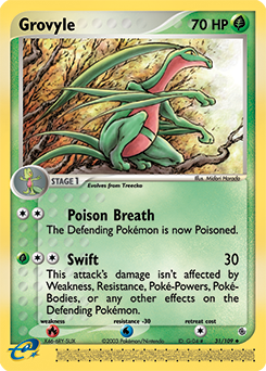 Grovyle z edície Ruby & Sapphire, karta č.31