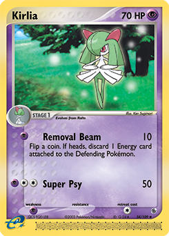 Kirlia z edície Ruby & Sapphire, karta č.34