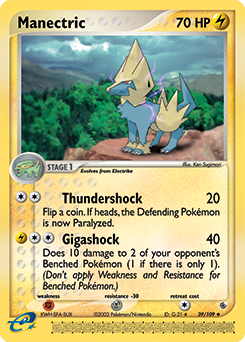 Manectric z edície Ruby & Sapphire, karta č.39