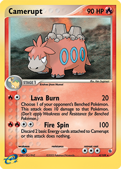 Camerupt z edície Ruby & Sapphire, karta č.4