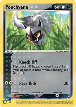 Poochyena z edície Ruby & Sapphire, karta č.64
