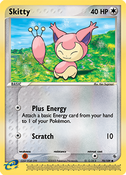 Skitty z edície Ruby & Sapphire, karta č.70