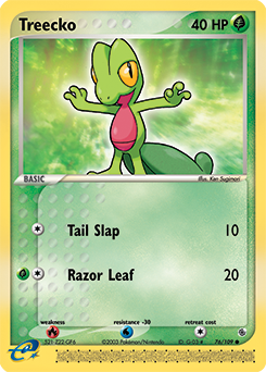 Treecko z edície Ruby & Sapphire, karta č.76