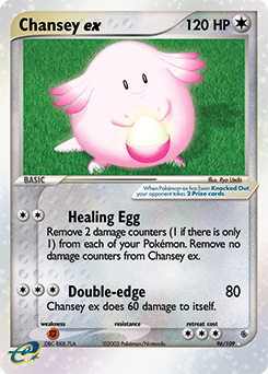 Chansey ex z edície Ruby & Sapphire, karta č.96