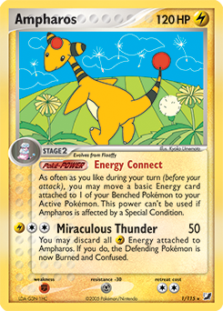 Ampharos z edície Unseen Forces, karta č.1
