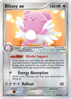 Blissey ex z edície Unseen Forces, karta č.101