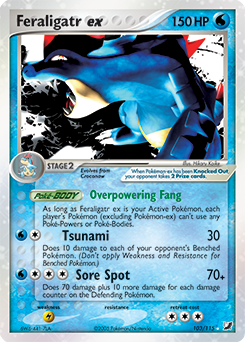 Feraligatr ex z edície Unseen Forces, karta č.103