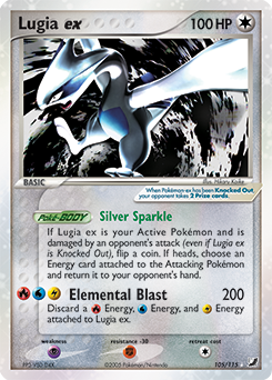 Lugia ex z edície Unseen Forces, karta č.105