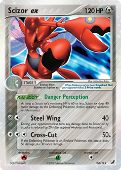 Scizor ex z edície Unseen Forces, karta č.108