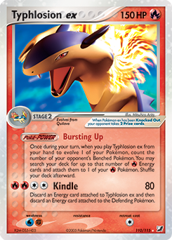 Typhlosion ex z edície Unseen Forces, karta č.110