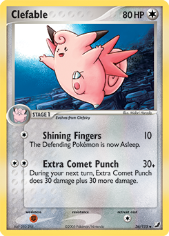 Clefable z edície Unseen Forces, karta č.36