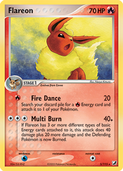 Flareon z edície Unseen Forces, karta č.5