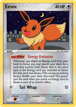 Eevee z edície Unseen Forces, karta č.55