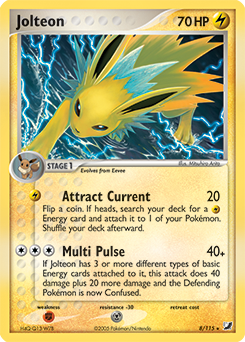 Jolteon z edície Unseen Forces, karta č.8