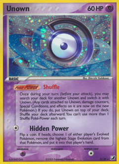 Unown z edície Unseen Forces, karta č.D