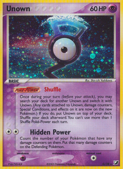 Unown z edície Unseen Forces, karta č.G