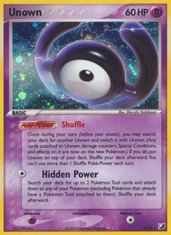 Unown z edície Unseen Forces, karta č.H