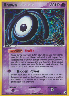 Unown z edície Unseen Forces, karta č.M
