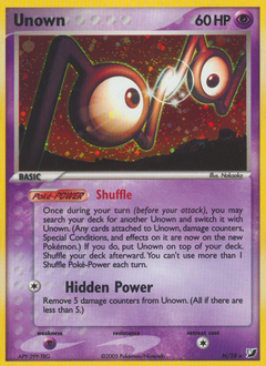 Unown z edície Unseen Forces, karta č.N