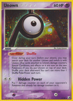Unown z edície Unseen Forces, karta č.P