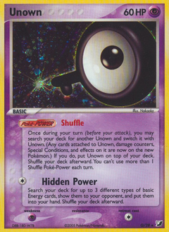 Unown z edície Unseen Forces, karta č.Q