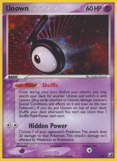 Unown z edície Unseen Forces, karta č.T