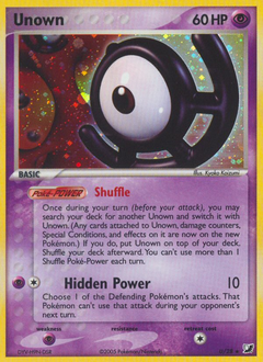 Unown z edície Unseen Forces, karta č.U