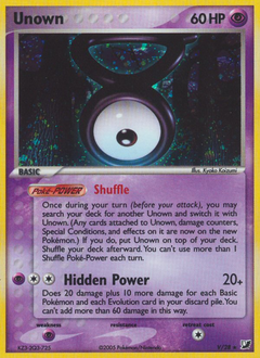 Unown z edície Unseen Forces, karta č.V