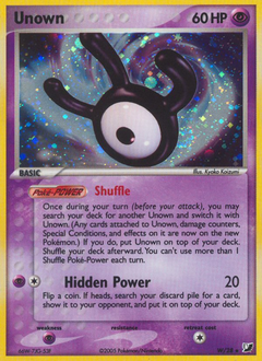 Unown z edície Unseen Forces, karta č.W