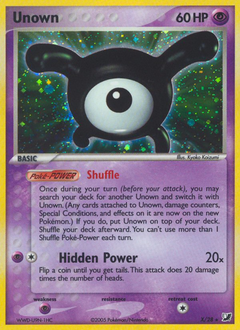 Unown z edície Unseen Forces, karta č.X