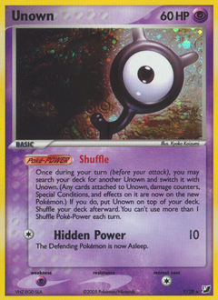 Unown z edície Unseen Forces, karta č.Y
