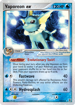 Vaporeon ex z edície Delta Species, karta č.110