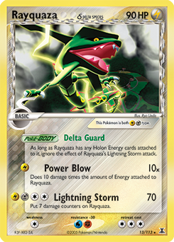 Rayquaza δ z edície Delta Species, karta č.13