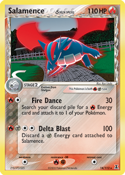 Salamence δ z edície Delta Species, karta č.14
