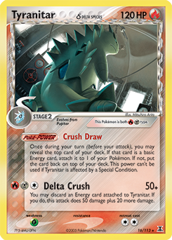 Tyranitar δ z edície Delta Species, karta č.16