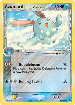 Azumarill δ z edície Delta Species, karta č.19