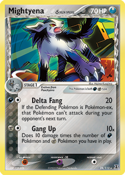 Mightyena δ z edície Delta Species, karta č.24