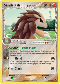 Sandslash δ z edície Delta Species, karta č.27