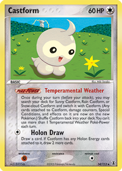 Castform z edície Delta Species, karta č.34