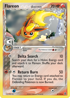 Flareon δ z edície Delta Species, karta č.5