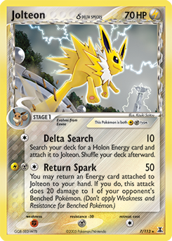 Jolteon δ z edície Delta Species, karta č.7