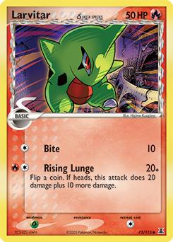 Larvitar δ z edície Delta Species, karta č.73