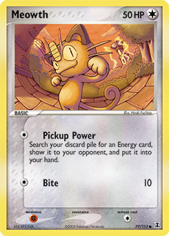 Meowth z edície Delta Species, karta č.77