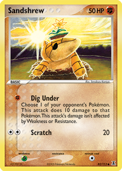 Sandshrew z edície Delta Species, karta č.82