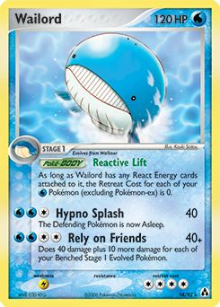 Wailord z edície Legend Maker, karta č.14