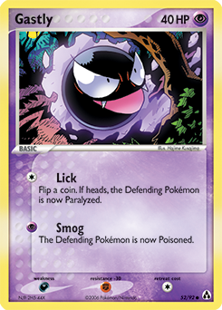 Gastly z edície Legend Maker, karta č.52