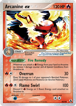 Arcanine ex z edície Legend Maker, karta č.83