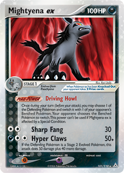 Mightyena ex z edície Holon Phantoms, karta č.101